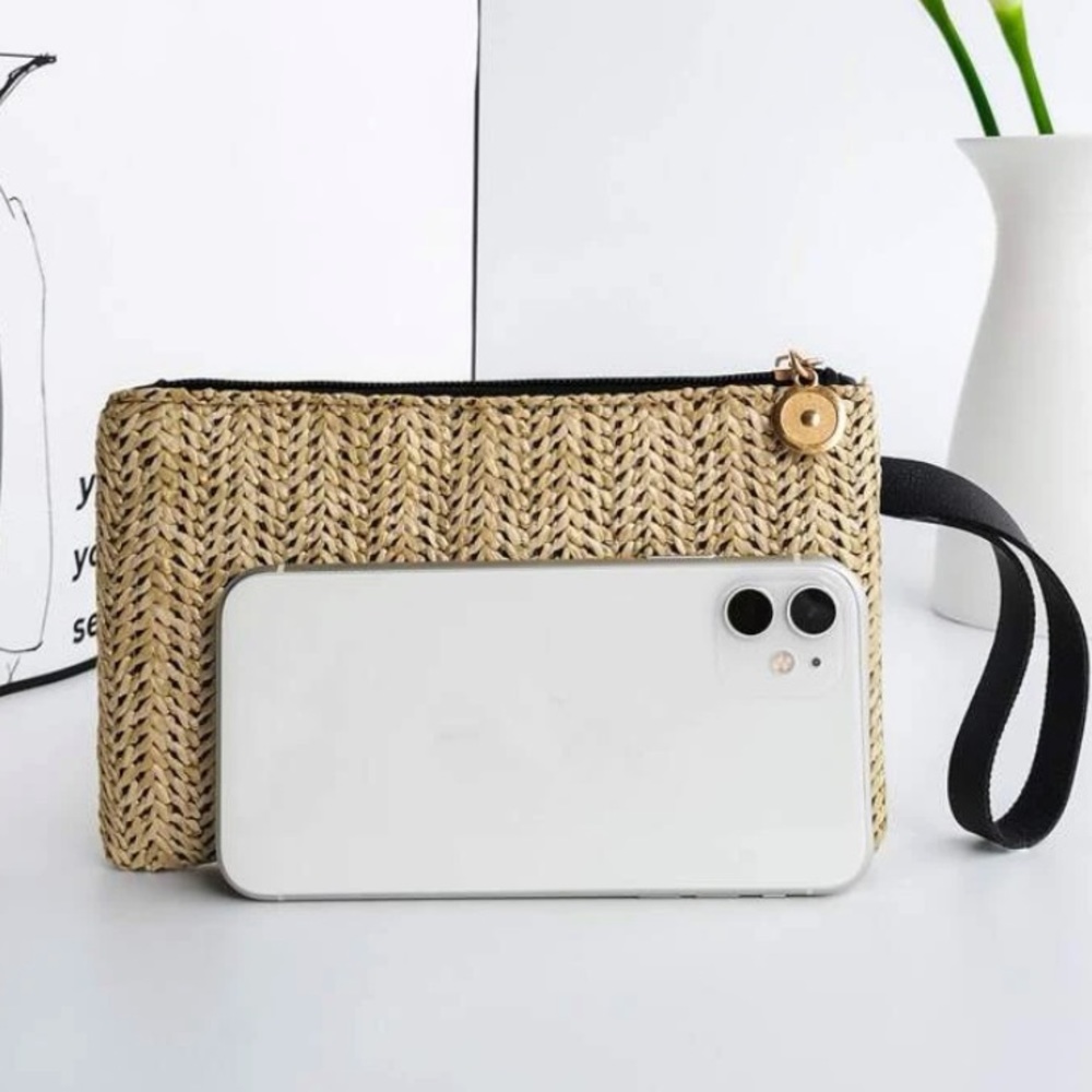 ❣️LAST ONE❣️🏝NWT Straw Beach Wristlet with Zipper Closure - Picture 4 of 6